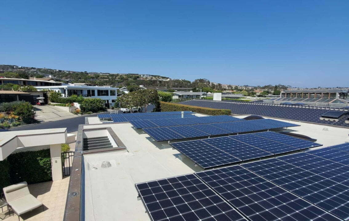 Solar panels on roof in monarch beach california Crown Reconstruction Services